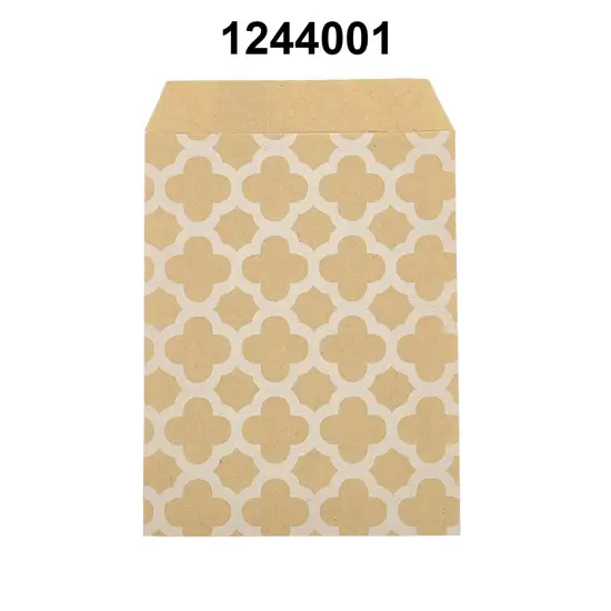 Standard White Paper Merchandise Bags 4" x 5 3/8" Quatrefoil {3}