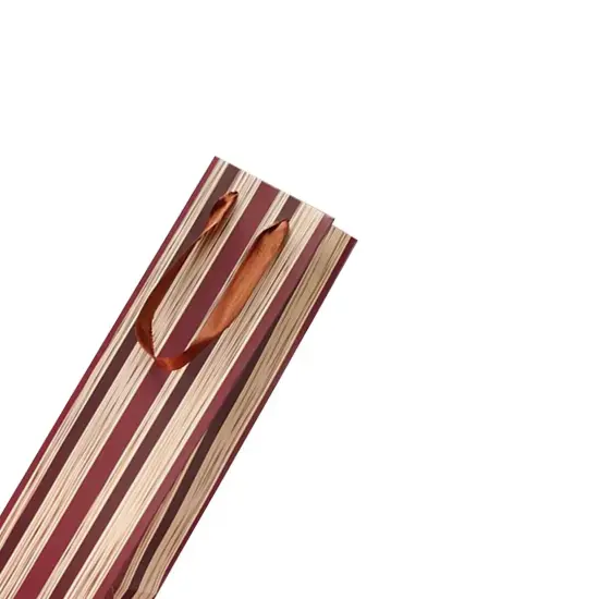 Vibrant Multi-Stripe Wine Bag 4 1/8" x 4 1/8" x 14 1/4" {5}