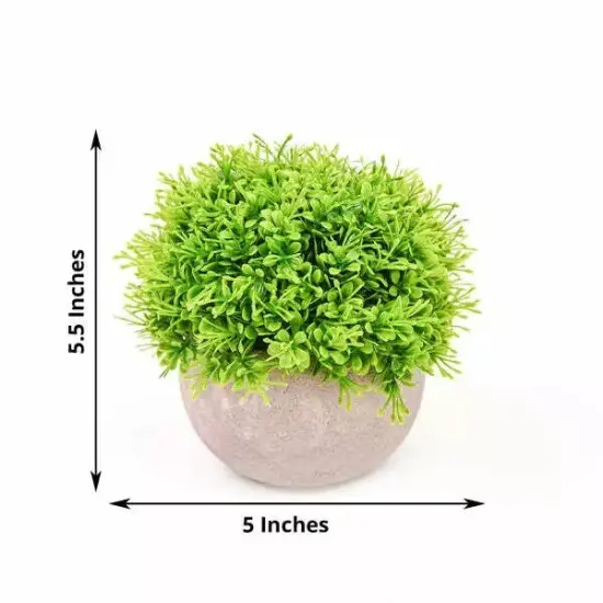 2 Green 5" Mini Boxwood Topiary ARTIFICIAL PLANTS Planter Pots Home Decorations {4}