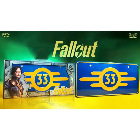 Doctor Collector: Fallout: License Plate - Vault 33 - Officially Licensed Based On The Hit Series, Collectible Memorabilia Decor, 13.19 x 6.3" {5}