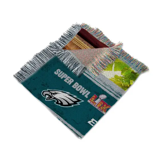 NFL Philadelphia Eagles 2025 Super Bowl LIX Woven Courtyard Tapestry Throw Blanket 48X60 Inches {4}