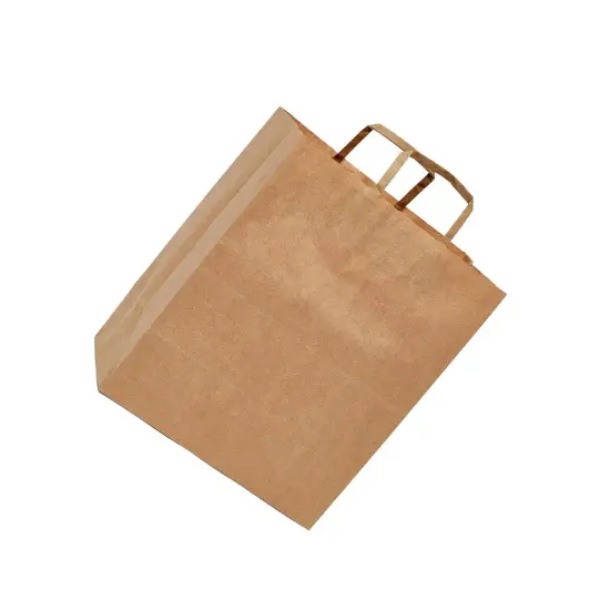 Heavy Duty Kraft Paper Bags with Handles 12"x7"x14" {3}