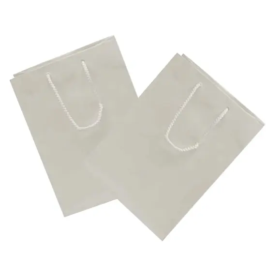 16'' x 6'' x 12'' Glossy Paper Euro Totes Small Size Big Style White {2}