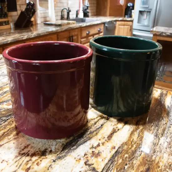 Ohio Stoneware Pickling Fermentation Crock, Handmade for Food Preservation Storage and Decor, Large 2 Gallon {2}