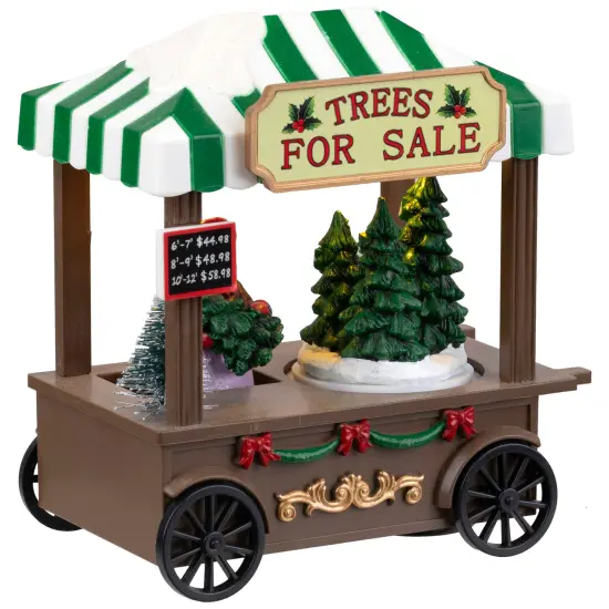 Northlight LED Lighted and Animated Trees for Sale Stand Christmas Village Piece - 5" Multi {4}