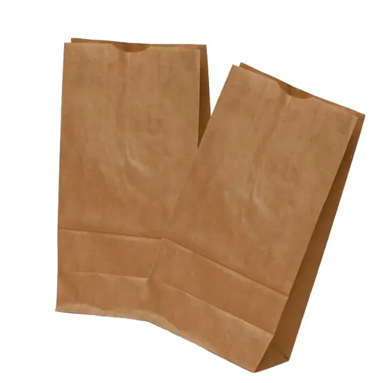Small Kraft Grocery Bags 5'' x 3 1/8'' x 9 3/4'' {4}