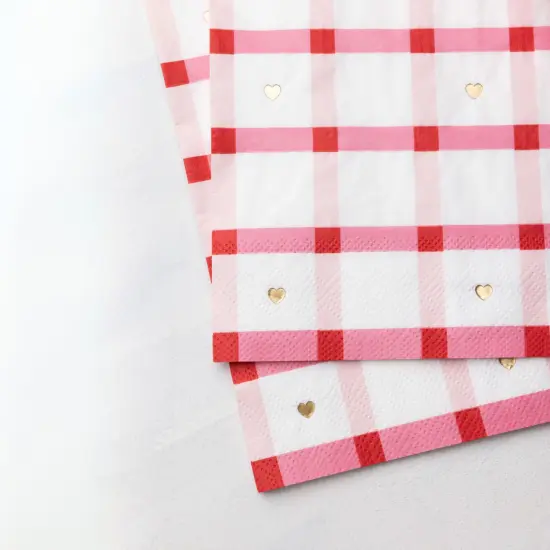 ELEGANT VALENTINE PLAID DINNER NAPKINS {5}