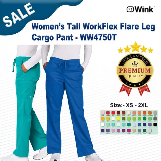 Wink&reg; Women&rsquo;s Tall WorkFlex Flare Leg Cargo Pant {3}