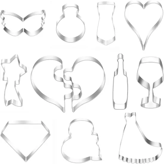 12 Piece Heart Shaped Cookie Cutter Set Stainless Steel for Valentine's Day {5}