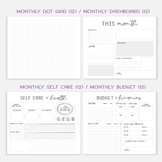 Undated Planner - Signature Layout, Disc Bound - "Cool Hues" (#608) {4}