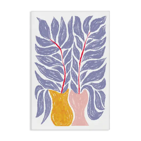 Stupell Industries Purple Leaves in Vases Canvas Wall Art Design by Martina Pavlova {1}