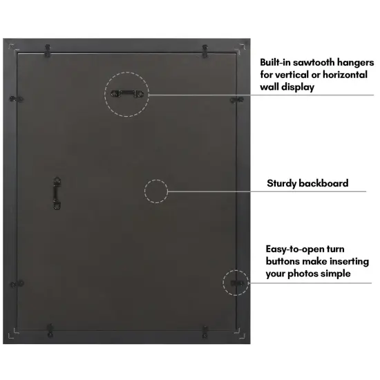 Americanflat 11x14 Picture Frame with Decorative Inner Mat Accent - Use as 8x10 with Mat or 11x14 without the Mat - Statement Frame with Shatter-Resistant Glass {6}