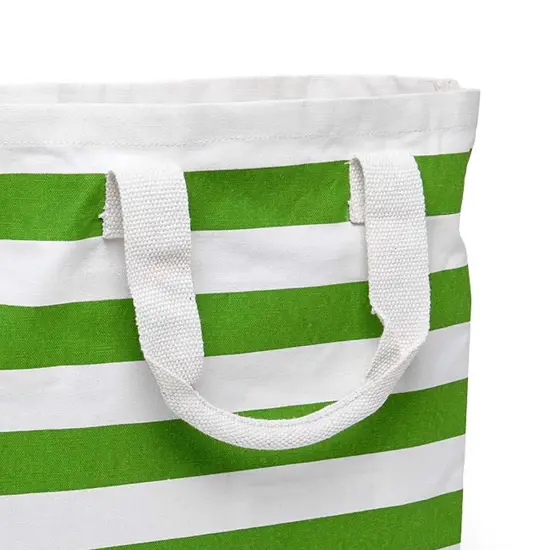 Reusable Stripe Tote Bag 17 5/16 '' x 4 1/4 '' x 14 '' Ideal for Retail {6}