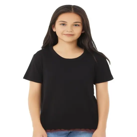 BELLA + CANVAS&reg; Triblend Crew Neck Short Sleeve Tee Shirt For Youth - 3413Y Solid black triblend {1}