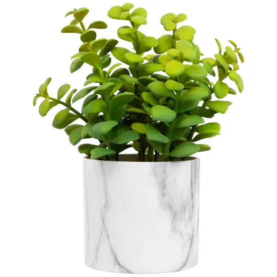 Northlight Artificial Privet Plant with Faux Marble Pot - 8.5" - Green {3}
