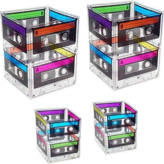 4E&rsquo;s Novelty Cassette Tape Bucket Centerpiece (8 Pack) &ndash; Retro 80s Party Decorations, 90s Party Decor {3}
