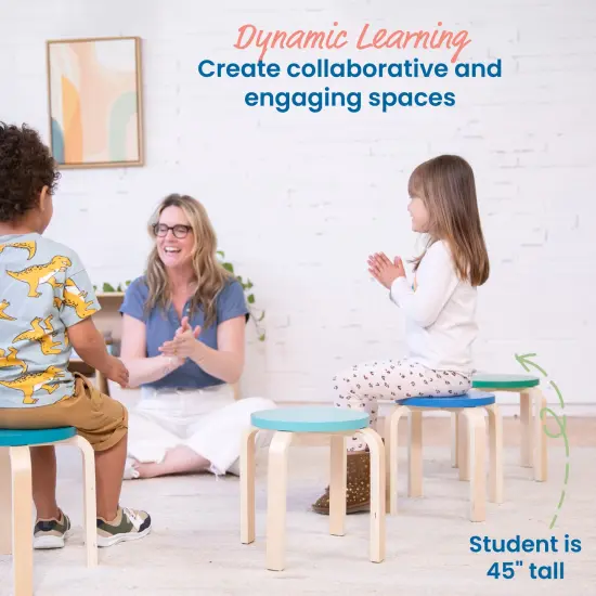 Bentwood Stackable Stools, Classroom Furniture, 6-Piece Contemporary {4}