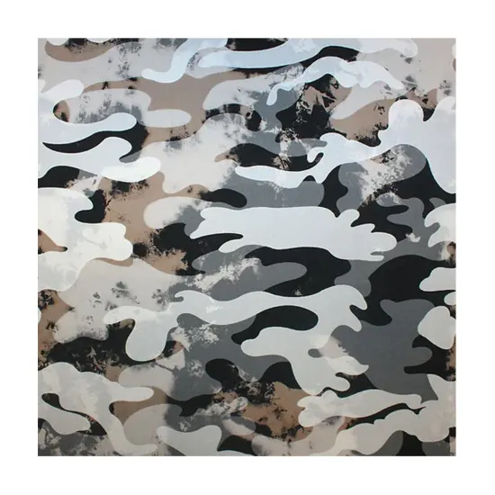Smokey Camo Printed Spandex Fabric {4}