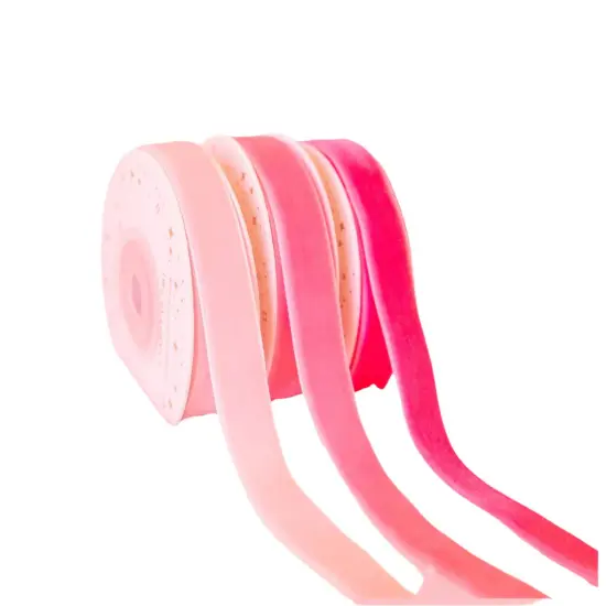 PINK VELVET RIBBON SET {1}