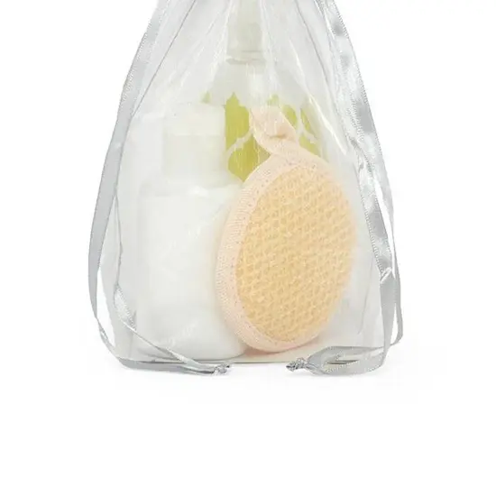 Cardboard Square Bottom Organza Bags 4 '' X 4 '' X 9 1/2 '' for Small Gifts Silver {4}