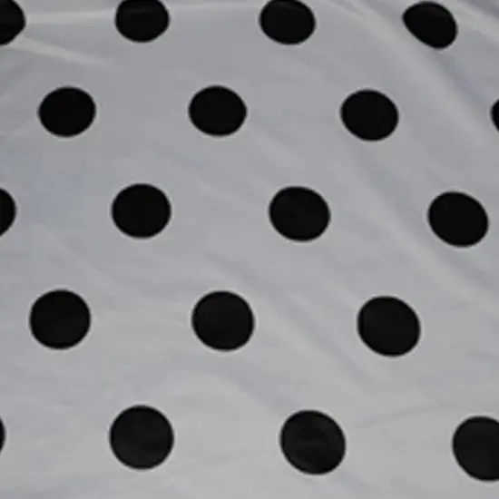 White Black Polka Dot Satin Print Fabric 60" Wide Dull Satin Design Black White Pocodot {6}