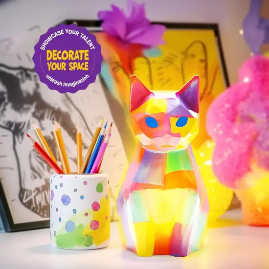 Paint Your Own Cat Lamp Kit, Art Supplies Arts & Crafts Kit, Painting kit for Kids 6-12, Arts and Crafts for Kids Ages 8-12, Toys Girls Boy Birthday Gift Ages 3 4 5 6 7 8 9 10 11 12+ {4}