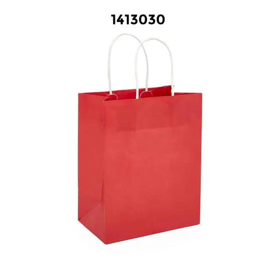 Glossy Packaging Bags 8'' x 4 3/4'' x 10 1/4'' Red {3}