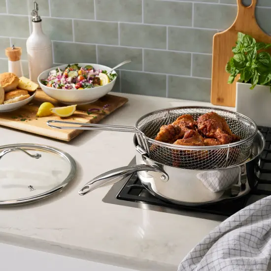 Henckels Aragon 5-qt Stainless Steel Saute Pan with Lid & Fryer Basket {3}
