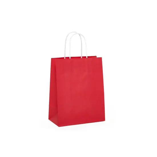 Spacious Bright Matte Shopping Bag with White Interior 10" x 5" x 13" {1}
