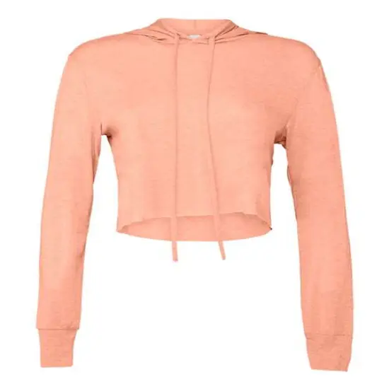 Bella + Canvas&reg; Ladies Triblend Crop Long Sleeve Hoodie Sunset Triblend {2}