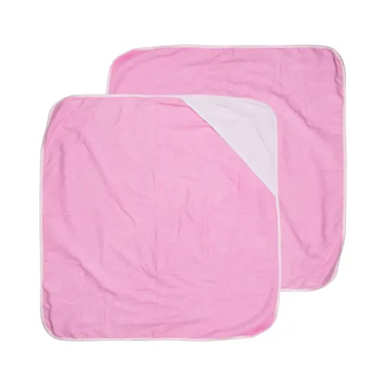Craft Express 2 Pack Pink Sublimation Hooded Towels &ndash; Custom-Ready Baby Towels {1}
