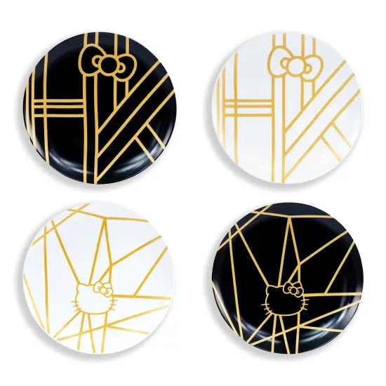 Hello Kitty Panache Black & Gold 4 Piece Side Plate Set {1}