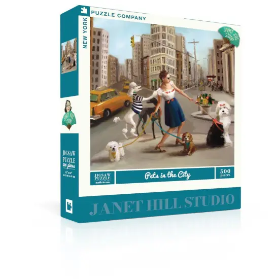 New York Puzzle Company Pets in the City 500 Piece Piece Jigsaw Puzzle {1}