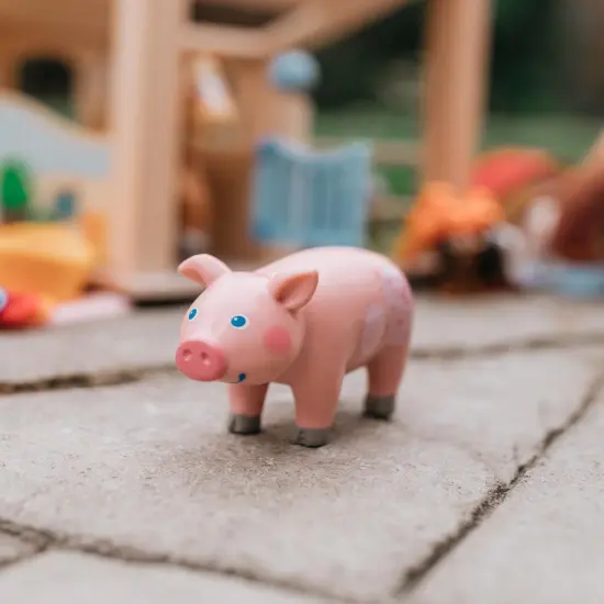 HABA Little Friends Pig - 3.5" Farm Animal Toy Figure Multicolor {4}