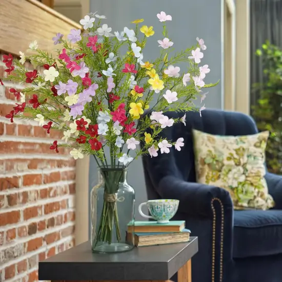 8 Pcs Summer Floral Arrangement &ndash; Artificial Spring Flowers, Fake Wildflowers Bouquet, 35" Floral Stems for Vase, Home and Table Centerpieces (8 Colors) {3}