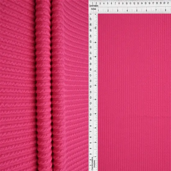 1 Yard Double Knit Cozy Fabric 240 GSM, 77% Polyester 18% Rayon 5% Spandex Blend 56/57" Width FUCHSIA {1}