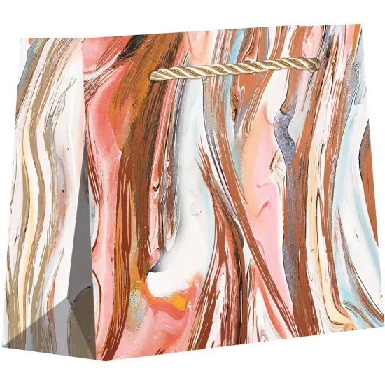 Pack/6: Marbleized Copper Gift Bag - 5 x 2 x 4" {1}