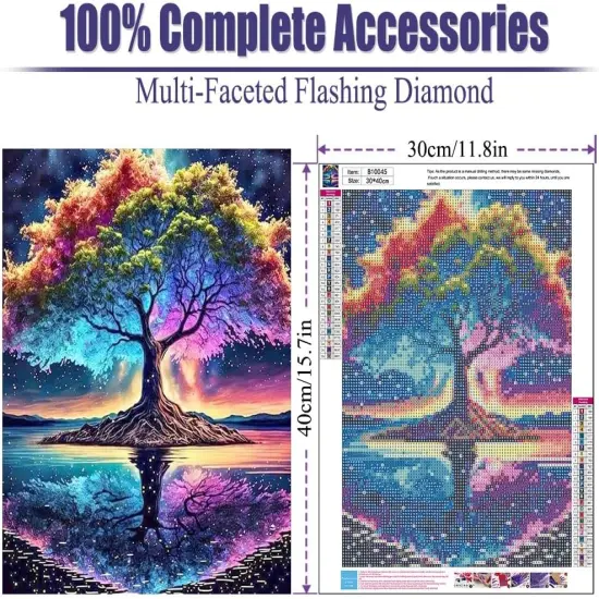 DIY 5D Diamond Painting Kits for Adults Diamond Art Tree of Life Diamond Painting Full Drill Crystal Rhinestone Embroidery Craft Kits for Home Wall Decor Gifts, Diamond Art Kits {4}