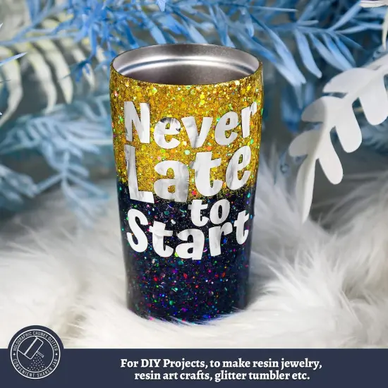 Black Glitter, Holographic Chunky Glitter, 160G/5.64OZ Glitter, Craft Glitter for Resin, Metallic Iridescent Chunky Fine Glitter Flake Bulk, Glitter for Nail Body, DIY Halloween Decorations {4}