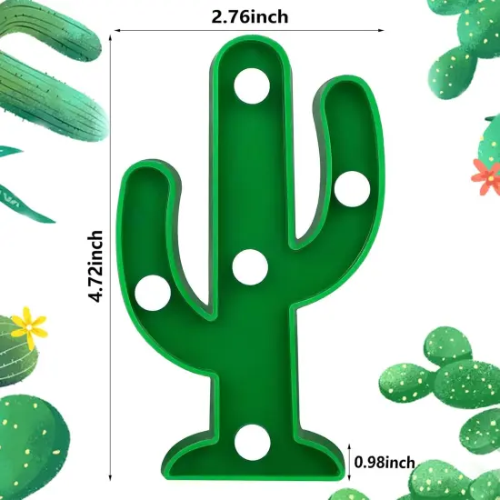 12 Pieces Western Party Decor Cactus Light Centerpieces Mexican Fiesta Party Decorations Night LED Tabletop Lamp Cactus Cute Mini Light for Bedroom Garden Home Cinco De Mayo Gift {2}