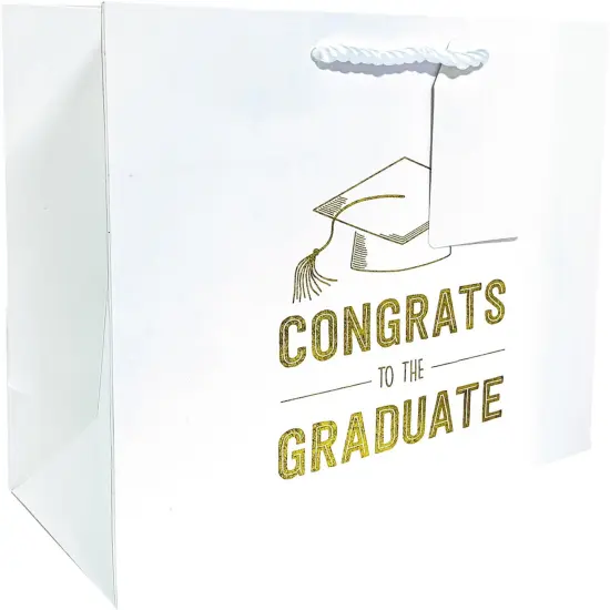 Pack/6: Grad White Gift Bag {1}