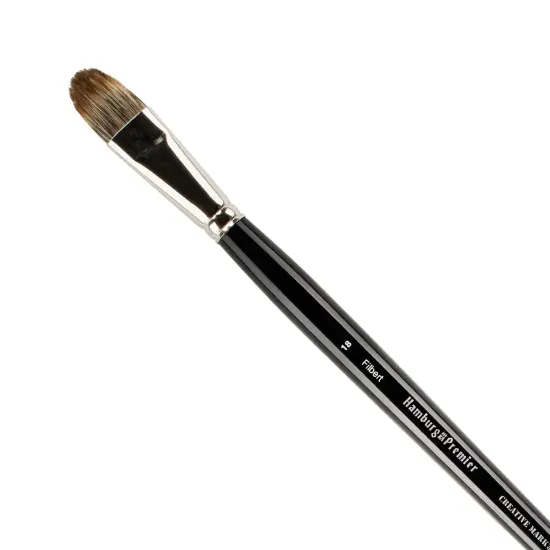 Creative Mark Hamburg Premiere Professional Oil Painting Brushes - Filbert #18 Oil Paint Brush - Handmade in Germany, Natural & Synthetic Hair Blend, Long Triple-Lacquered Birch Handle {1}
