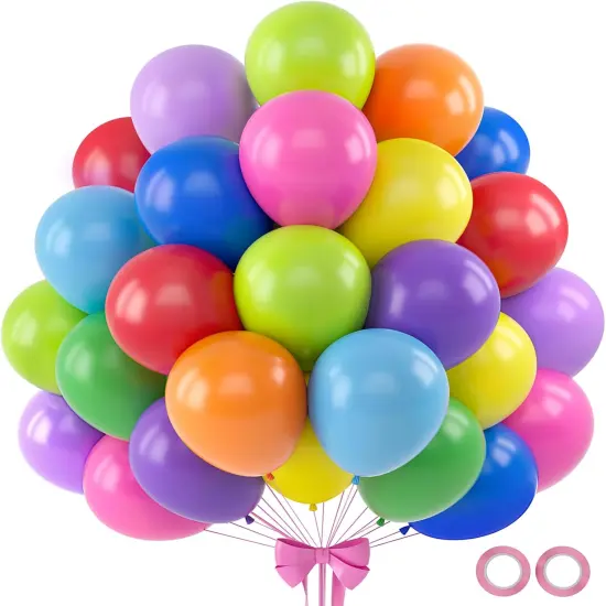 120pcs Rainbow Balloons 12 Inch Colorful Latex Balloon Garland Arch Kit {1}