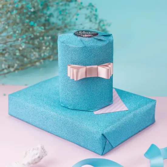 Best Creation Glitter Gift Wrap, 30 x 36-Inch Sky Blue 2 ROLLS {5}