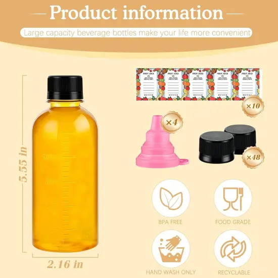 48pcs 8oz Plastic Juice Bottles with Caps {5}