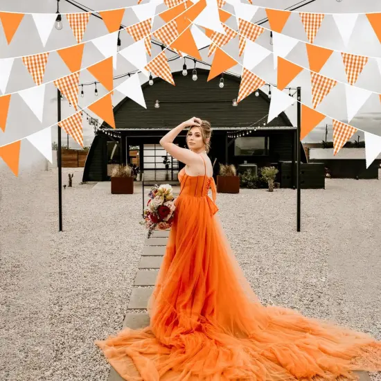 32Ft Orange Party Decorations {5}