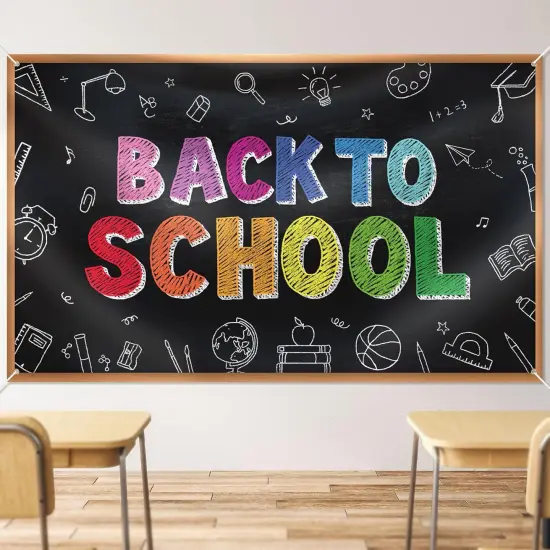 Welcome Back to School Backdrop Banner Decorations {3}