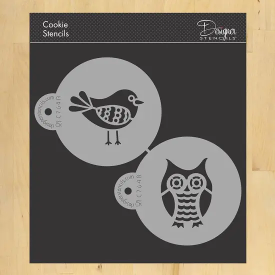 Retro Owl and Bird Cookie Stencils | C764 by Designer Stencils | Cookie Decorating Tools | {1}