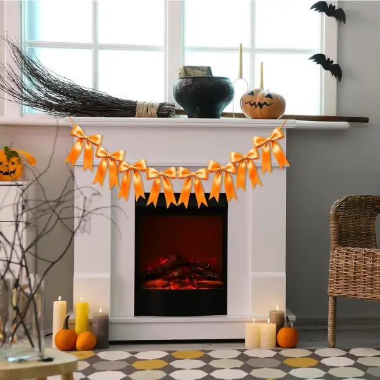 2 Strings of 16PCS Golden Yellow Bow Garlands Banner Decoration {5}