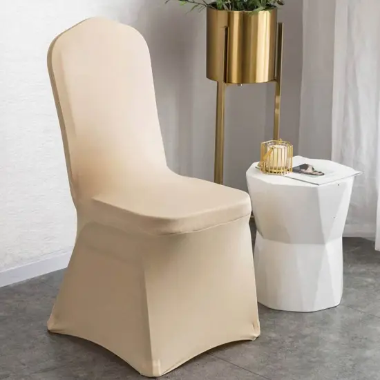 1 Piece Spandex Banquet Chair Cover Champagne Stretch Wrinkle Resistant Event Decoration {3}